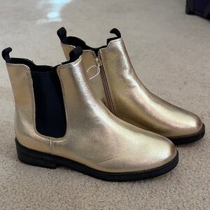 Zara Gold Ankle Boots NWT Size 37 (US 6.5)